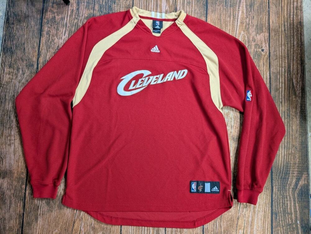 Vintage Cleveland Cavaliers Shooting Shirt Mens L Adidas NBA Warm Up 2000s